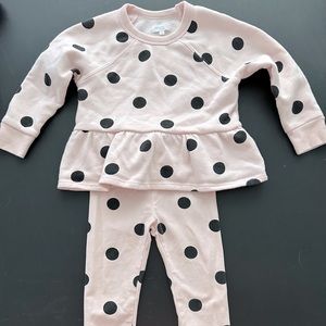 Grayson Mini Girls Pink & Black Polka Dot Set- Size 3T